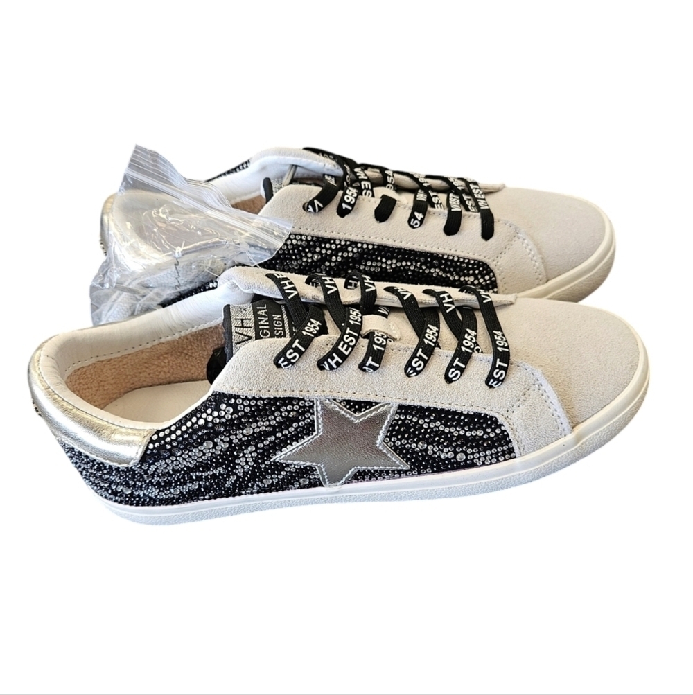 Vintage Havana Flair 23 Zebra Rhinestone Slip-On Womens Sneakers NEW